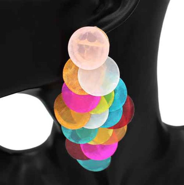 MULTI ROUND POST EARRING