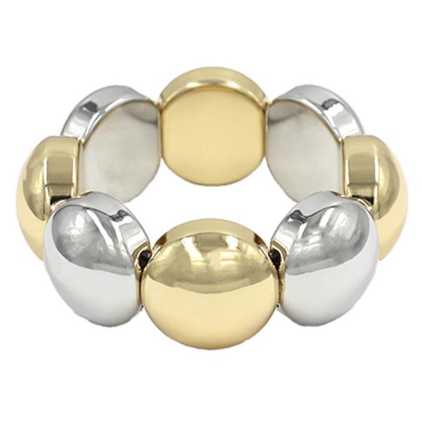 TWO TONE ROUND STRETCH BRACELET