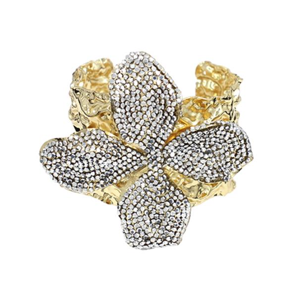 FLOWER RHINESTONE METAL BRACELET