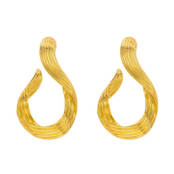 LINED LOOP METAL EARRING