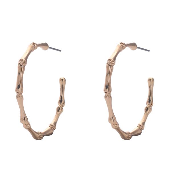 BAMBOO METAL OPEN HOOP EARRING