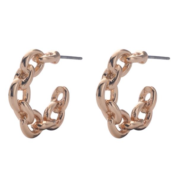 OVAL LINK OPEN HOOP EARRING