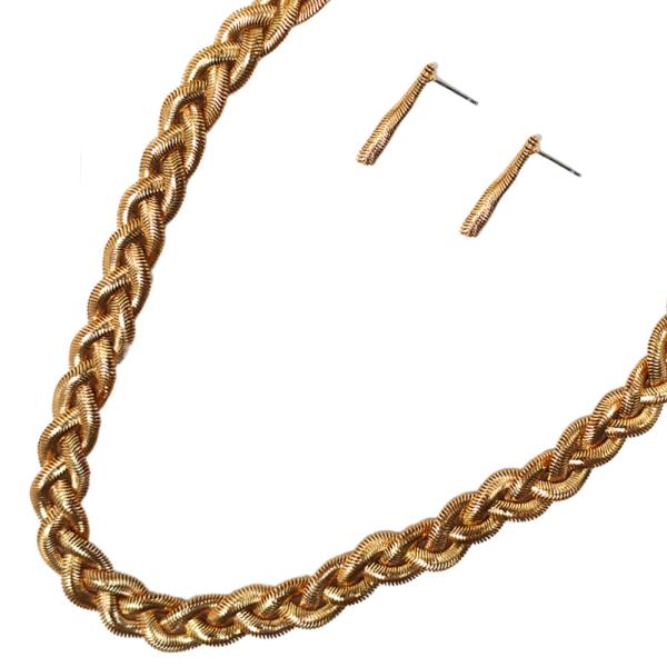 BRAIDED LINK METAL NECKLACE