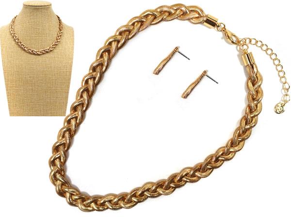 BRAIDED LINK METAL NECKLACE