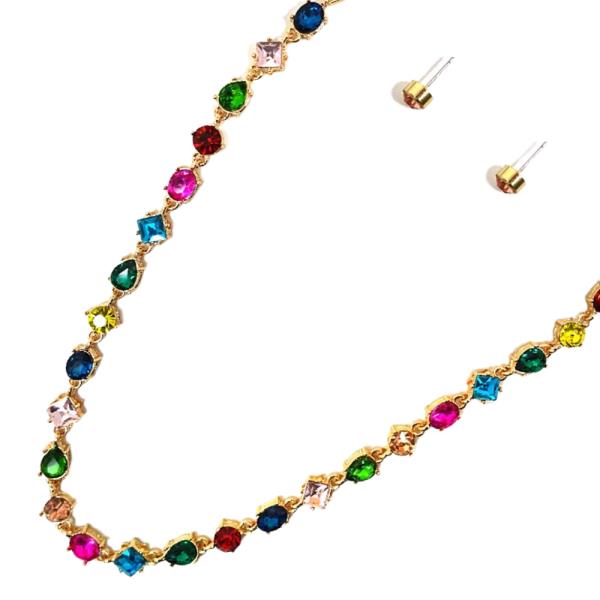 COLORFUL RHINESTONE NECKLACE