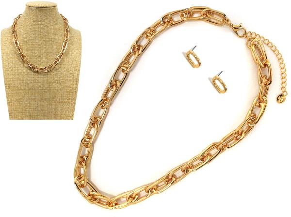 OVAL LINK METAL NECKLACE