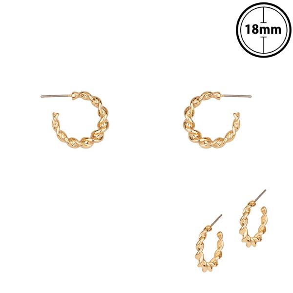 TWIST METAL HOOP EARRING