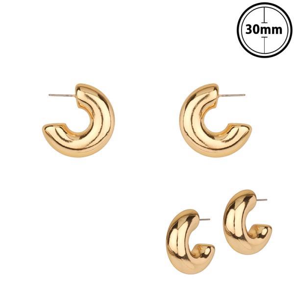 PIPE OPEN HOOP GOLD DIPPED EARRING