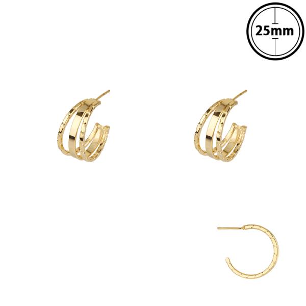 METAL TEXTURE HOOP EARRING