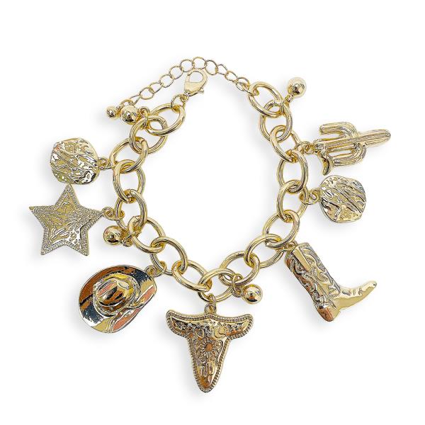 WESTERN STYLE CHARMS METAL BRACELET