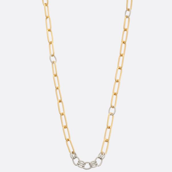 SODAJO CIRCLE OVAL LINK GOLD DIPPED NECKLACE