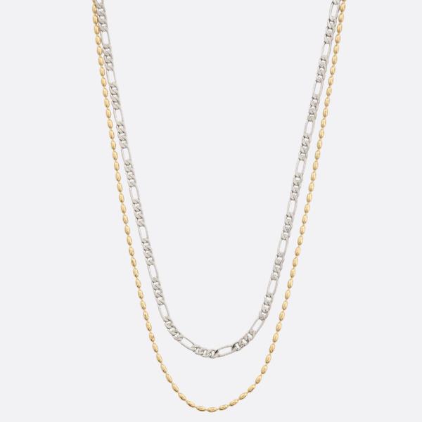 SODAJO TWO TONE LAYERED GOLD DIPPED NECKLACE