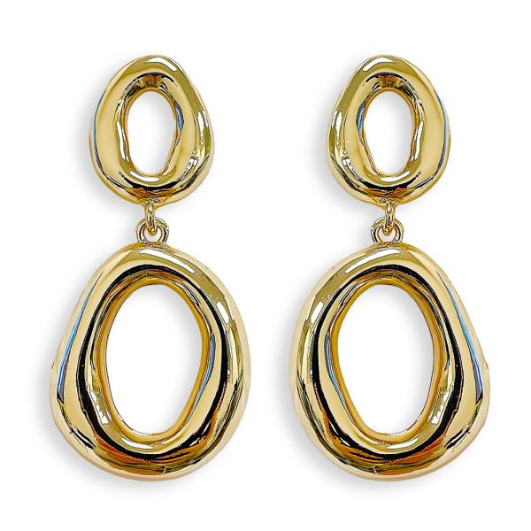 DOUBLE OVAL LINK DANGLE EARRING