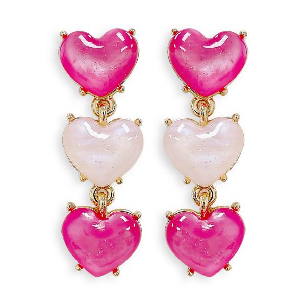 VDAY HEART LINK DANGLE EARRING