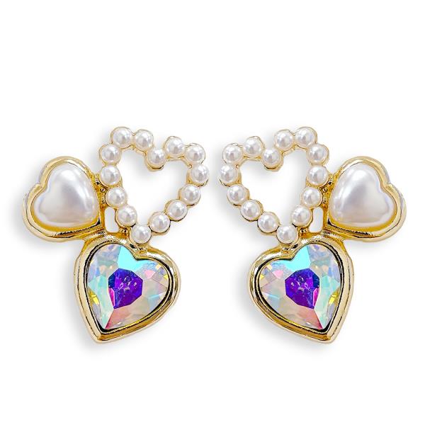 HEART SHAPE PEARL BEAD EARRING