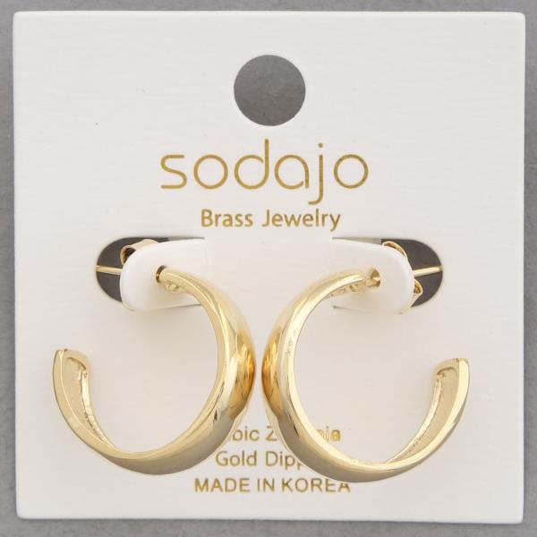 SODAJO OPEN HOOP GOLD DIPPED EARRING