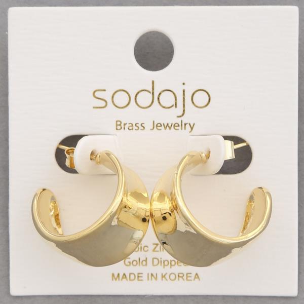 SODAJO WIDE OPEN HOOP GOLD DIPPED EARRING