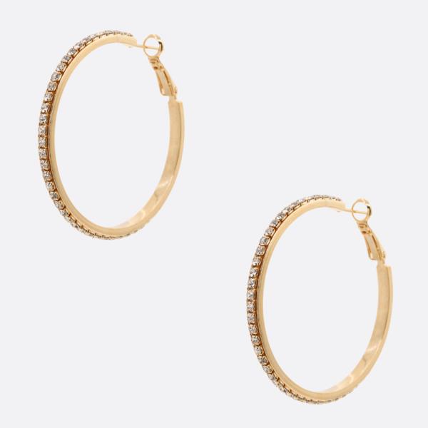 SODAJO RHINESTONE EDGE GOLD DIPPED EARRING