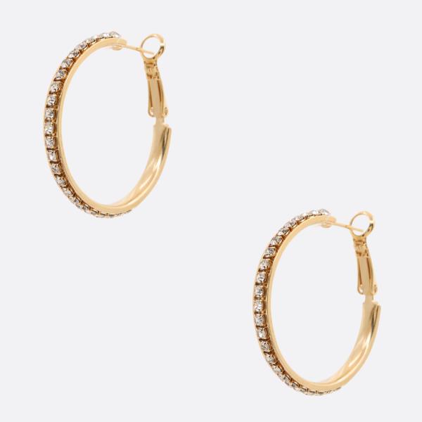 SODAJO RHINESTONE EDGE GOLD DIPPED EARRING