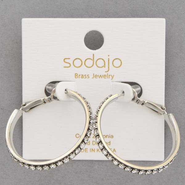 SODAJO RHINESTONE EDGE GOLD DIPPED EARRING