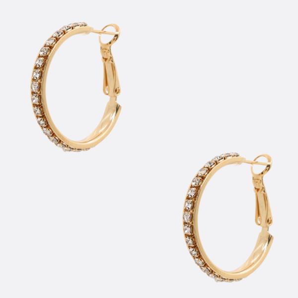 SODAJO RHINESTONE EDGE GOLD DIPPED EARRING