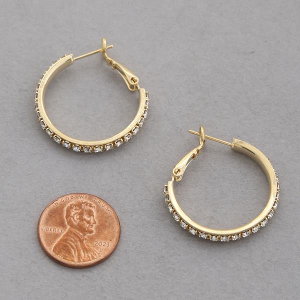 SODAJO RHINESTONE EDGE GOLD DIPPED EARRING