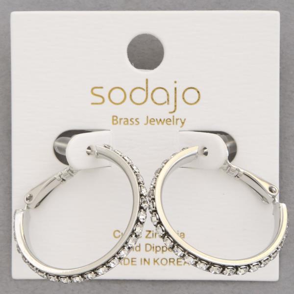 SODAJO RHINESTONE EDGE GOLD DIPPED EARRING