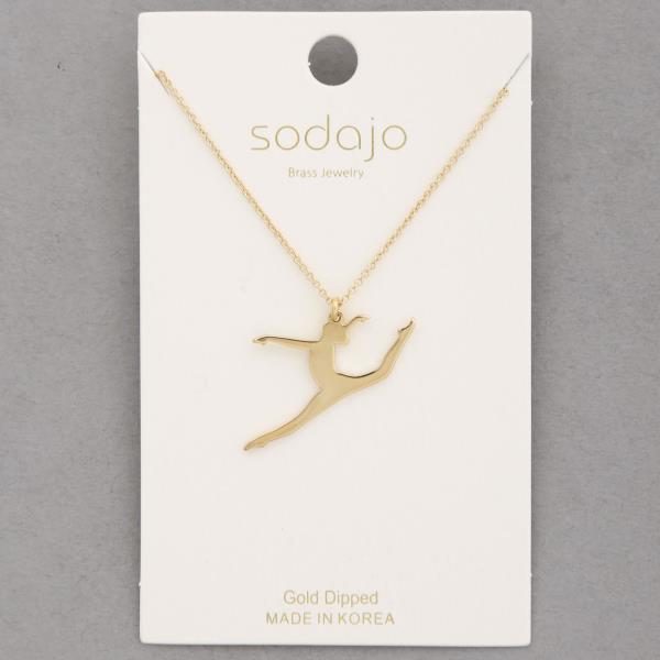 GOLD DIPPED GYMNASTICS PENDANT NECKLACE