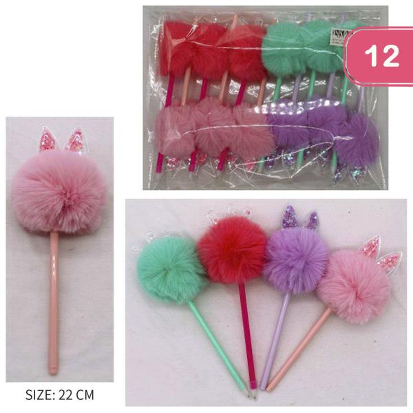 CUTE EAR POM POM PEN (12 UNITS)