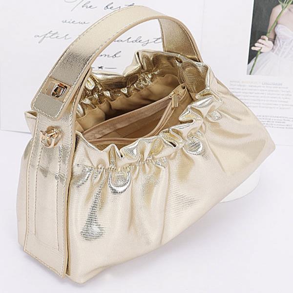 METALLIC TOP HANDLE CROSSBODY BAG