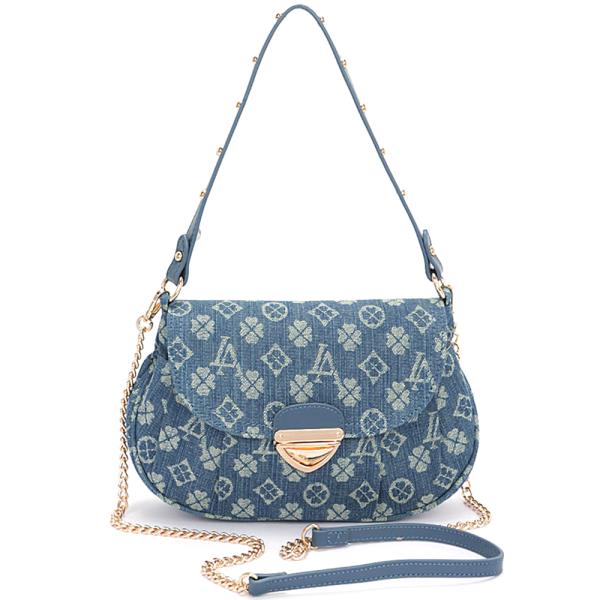 DENIM DESIGN PRINTED SHOULDER BAG