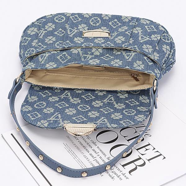 DENIM DESIGN PRINTED SHOULDER BAG