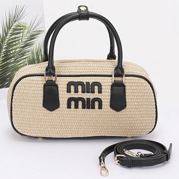 FAUX SRAW HANDBAG