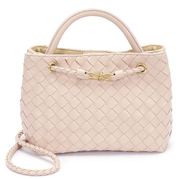 FAUX LEATHER BRAIDED TOP HANDLE BAG