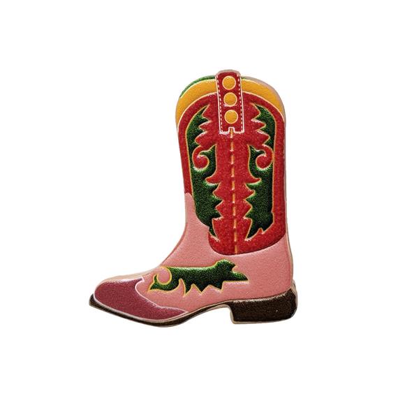 WESTERN BOOTSTOOLED LEATHER HAT BROOCH PIN