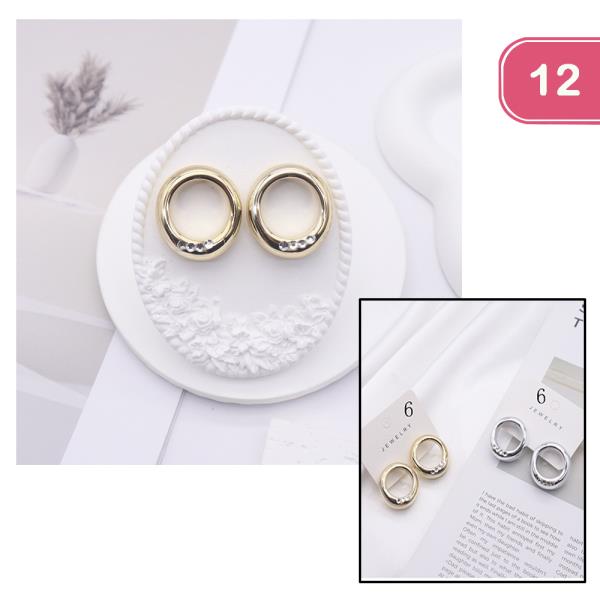 METAL ROUND POST EARRING (12 UNITS)