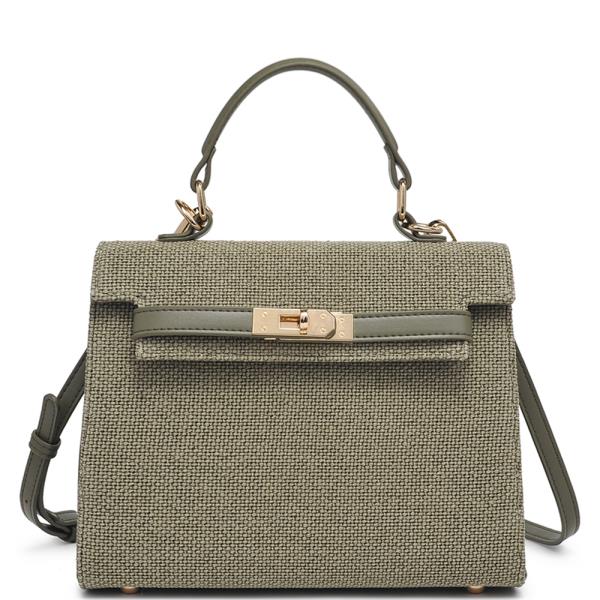 TEXTURED HANDLE SATCHEL BAG