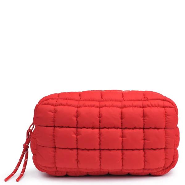 QUILTED CUSHION PUFFER DESIGN POUCH BAG