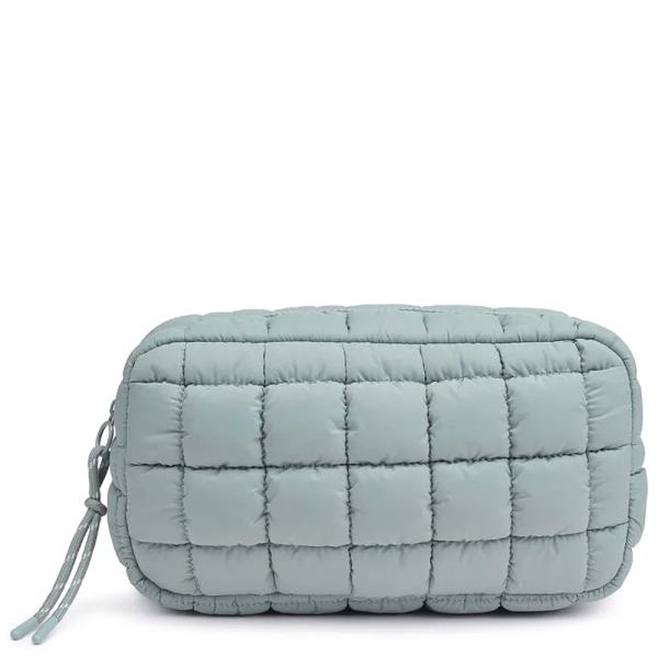 QUILTED CUSHION PUFFER DESIGN POUCH BAG