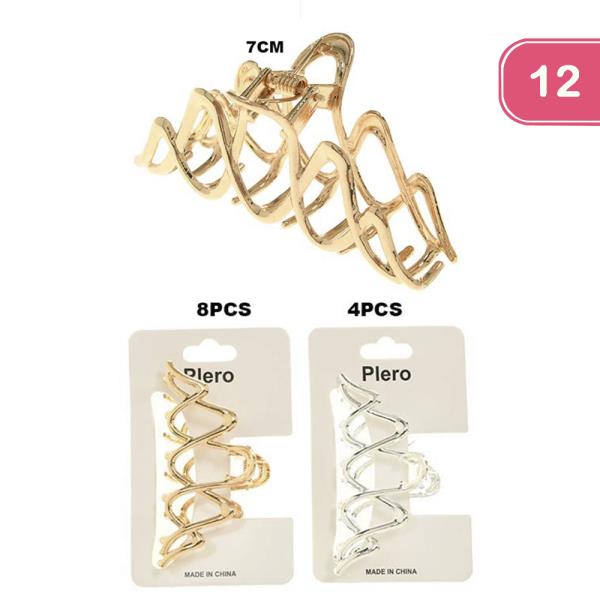 METAL HAIR CLAW JAW CLIP (12 UNITS)