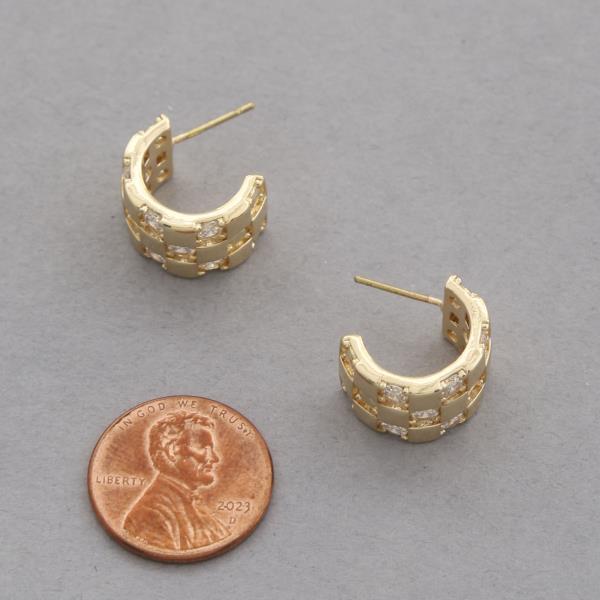 CZ WIDE OPEN HOOP EARRING