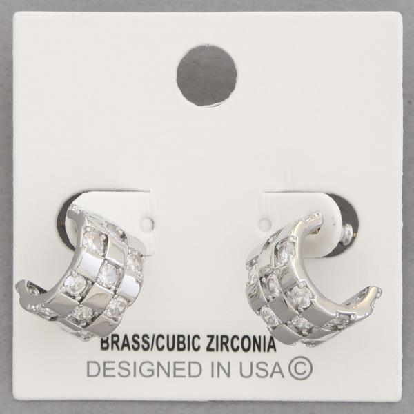 CZ WIDE OPEN HOOP EARRING