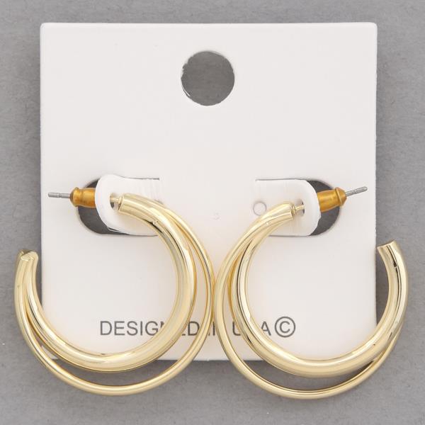 DOUBLE HOOP METAL EARRING