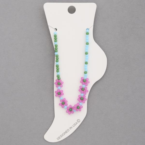 FLOWER SEED BEAD ANKLET