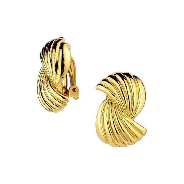 METAL ORGANIC PATTERN CLIP-ON EARRING