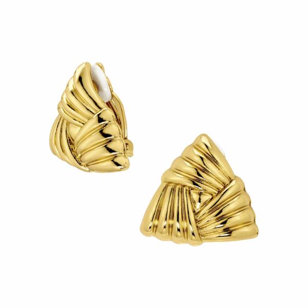 METAL TRIANGLE PATTERN CLIP-ON EARRING