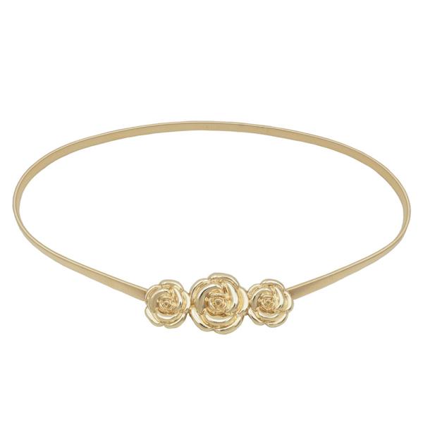 ROSETTE BUCKLE METAL STRETCH BELT