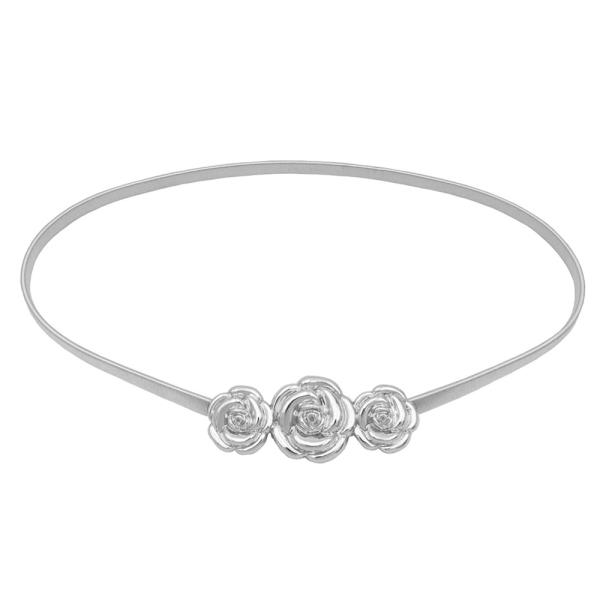 ROSETTE BUCKLE METAL STRETCH BELT