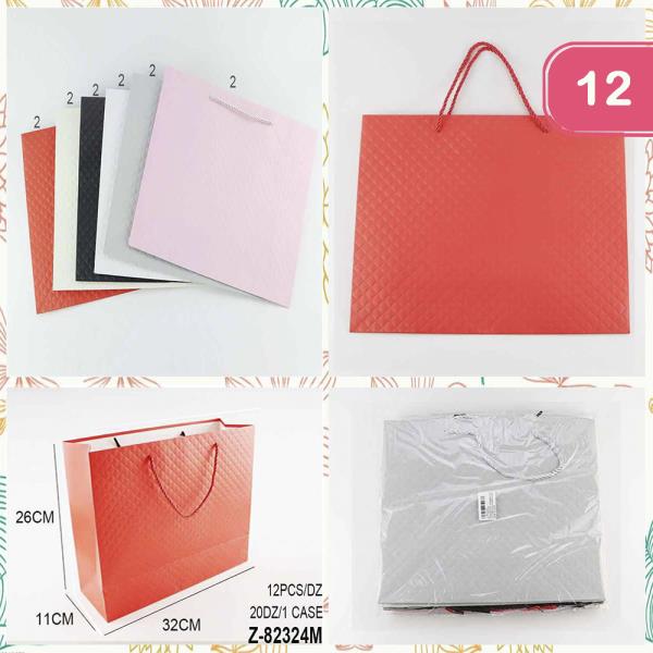 PAPER GIFT TOTE SHOPPING BAG (12 UNITS)