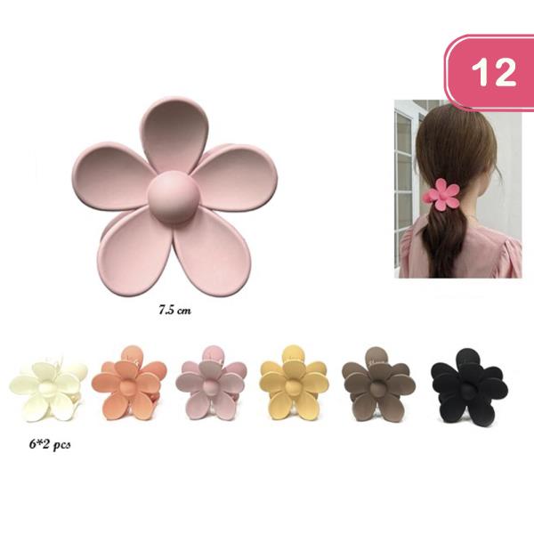 FLOWER HAIR CLAW JAW CLIP (12 UNITS)